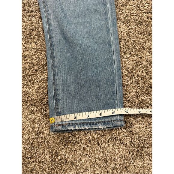American Eagle Mom Jean Ripped Knees Distressed Denim High Rise Size 2 Blue - Picture 14 of 16